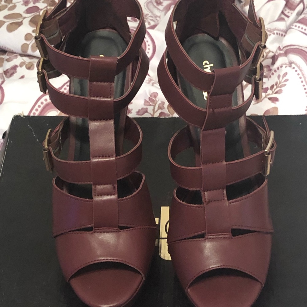 💜 Burgundy High Heel Sandal-Charlotte Russe 9💜